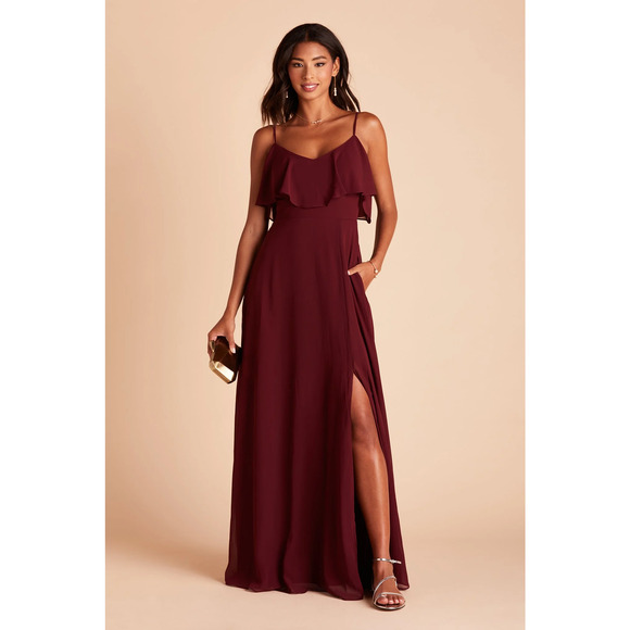 Birdy Grey Dresses & Skirts - NWT Birdy Grey Jane Convertible Dress Cold-Shoulder Chiffon Maroon Cabernet XL